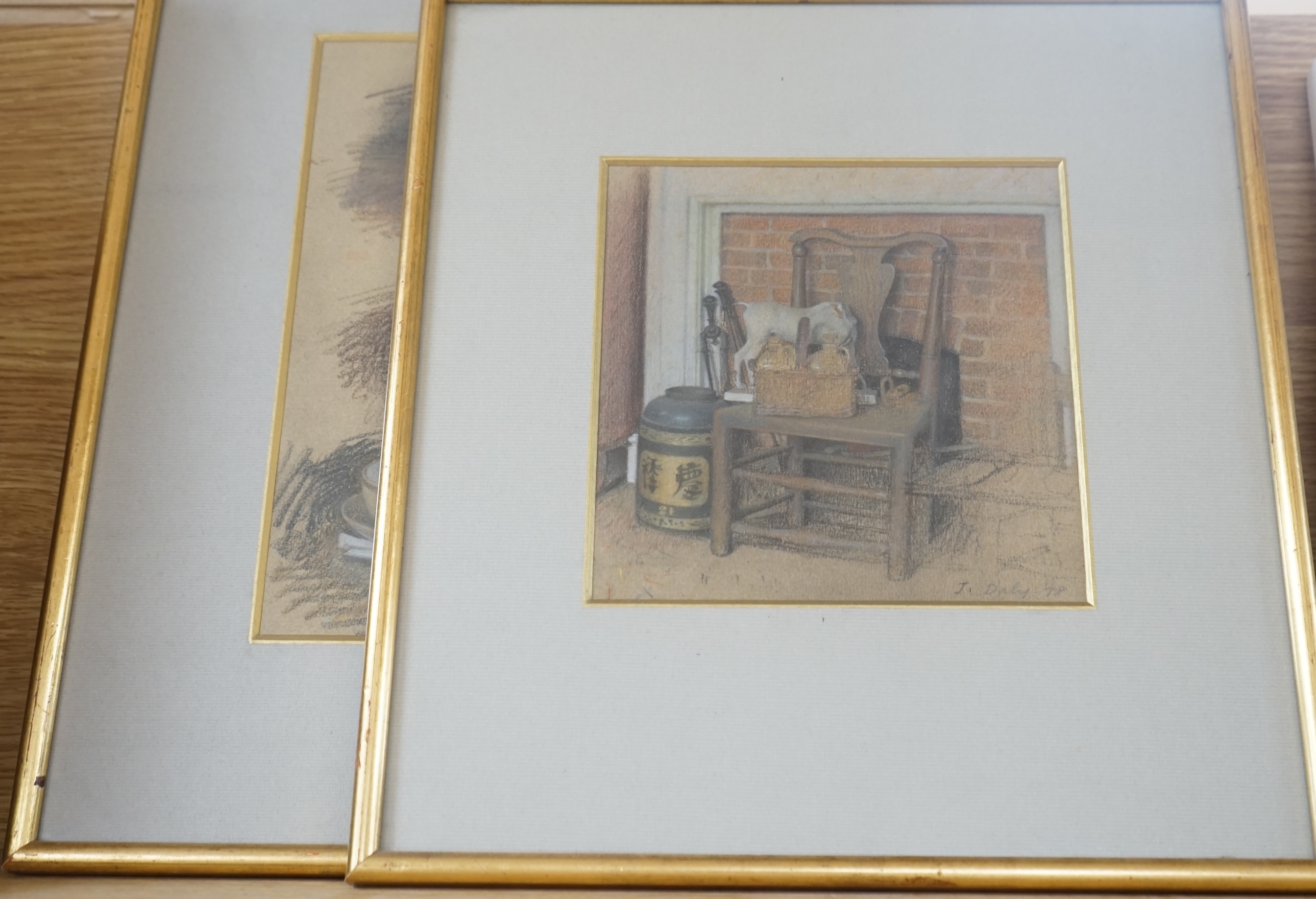Jehan Daly (1918-2001), two pastel and crayons, Still lifes, each signed and dated ‘78, largest 24 x 15cm. Condition - fair to good